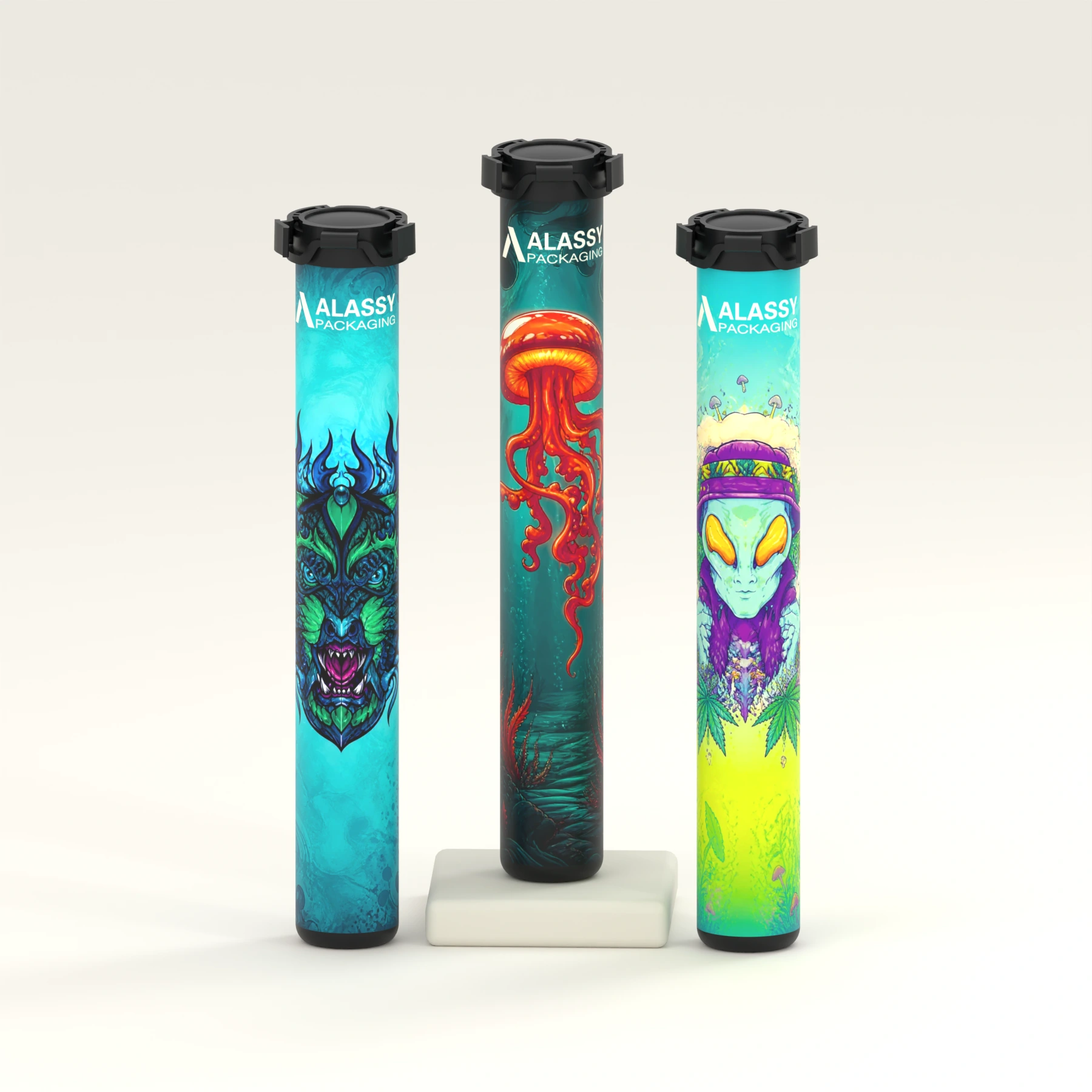 採用多款管身環繞圖案的 ALASSY 成品預捲管系列