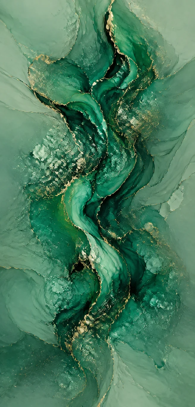 Cascada de tinta jade