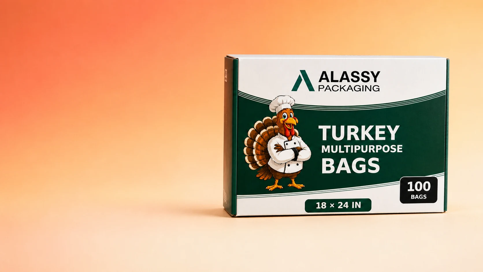 ALASSY turkey multipurpose bag carton on a warm studio background